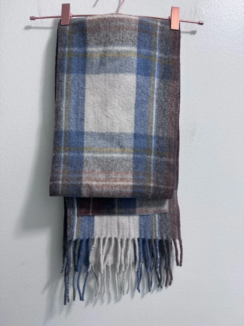 PATRICK KING WOOLLEN COMPANY Stewart Muted Blue Deluxe Pocket Scarf